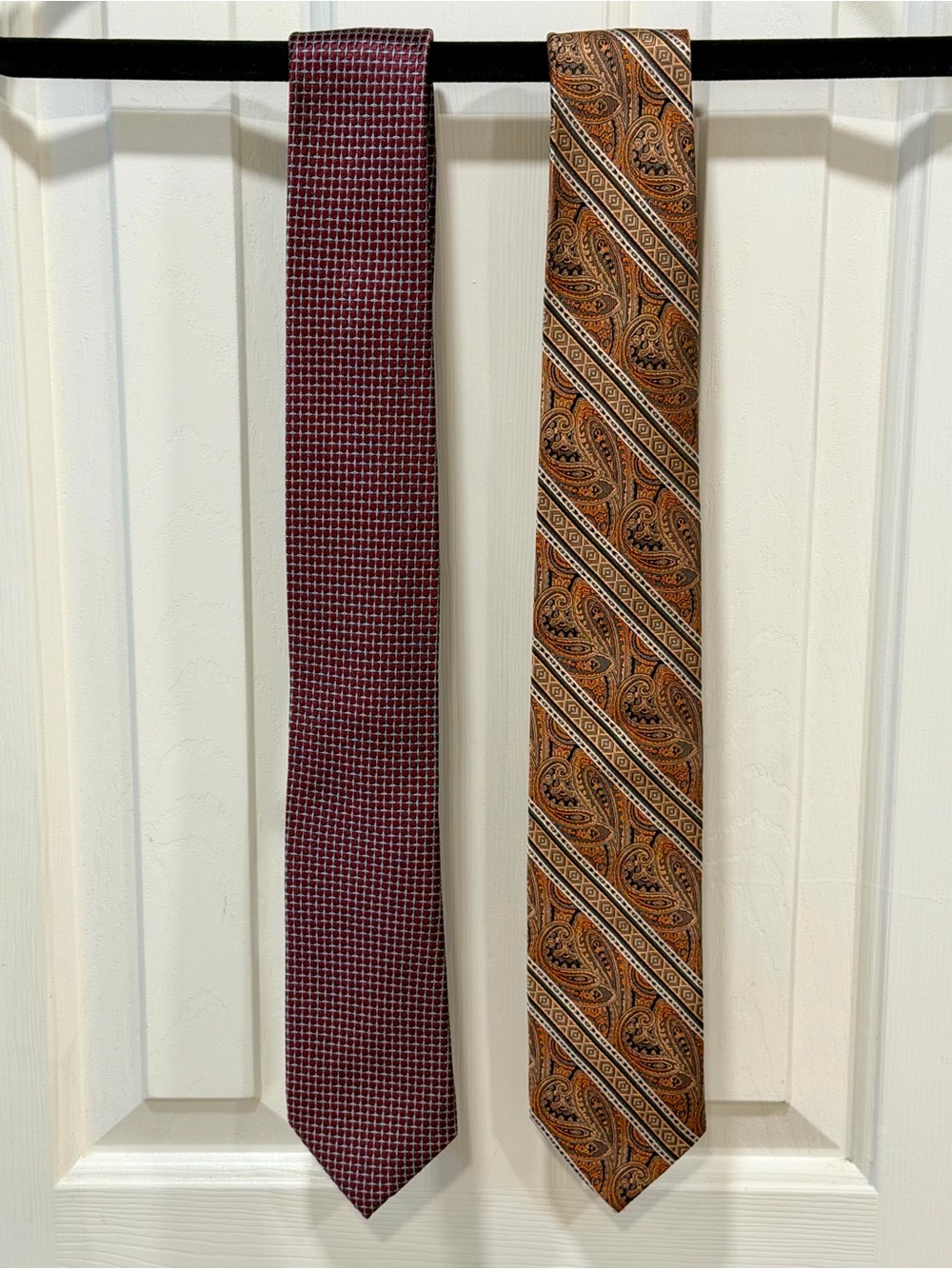 Pronto Uomo Burgundy and Brown Patterned Neckties - Set of 2
